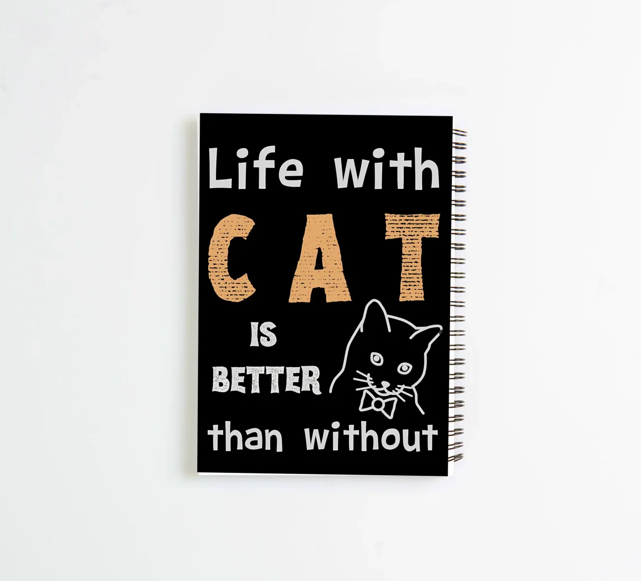 Life With Cat Is Better spiral notebook by Bartosz Powalka