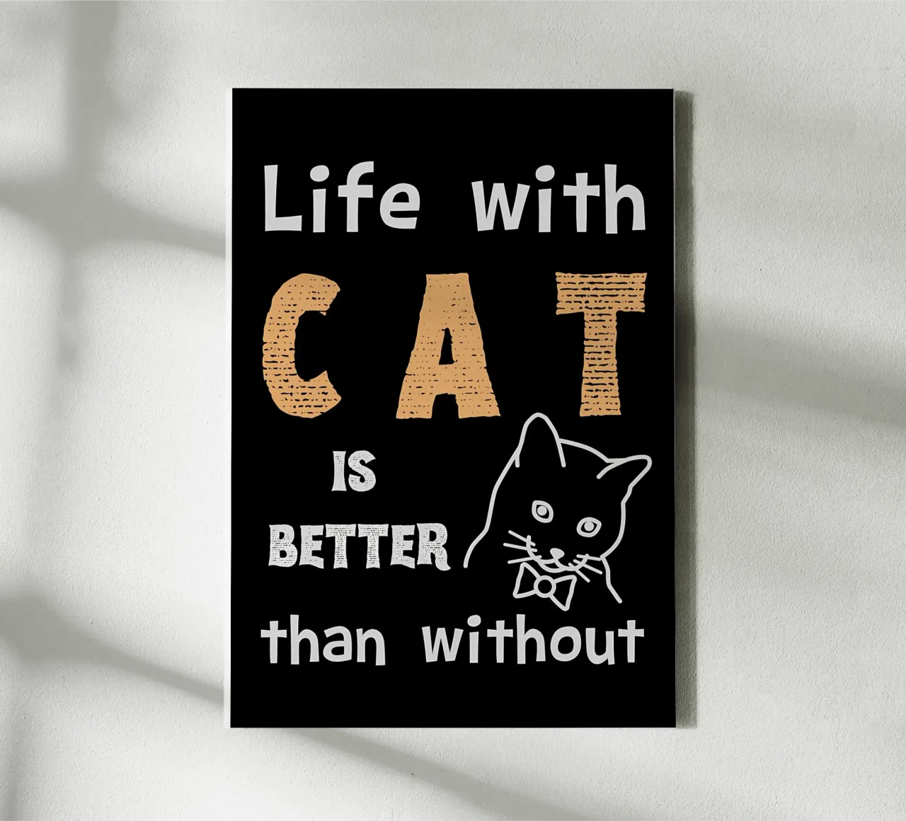 Life With Cat Is Better canvas by Bartosz Powalka