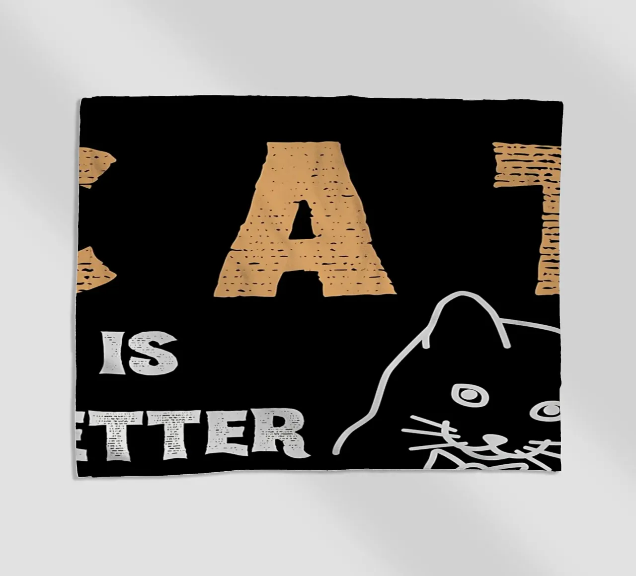 Life With Cat Is Better beach towel by Bartosz Powalka