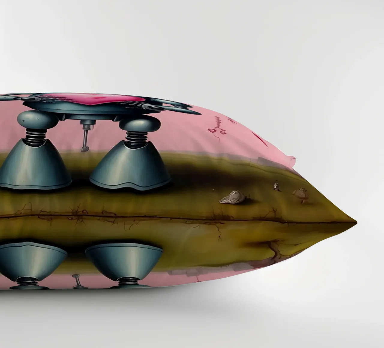 Robot con un cuore_15 cuscino da Pink- und LoveArt by LK