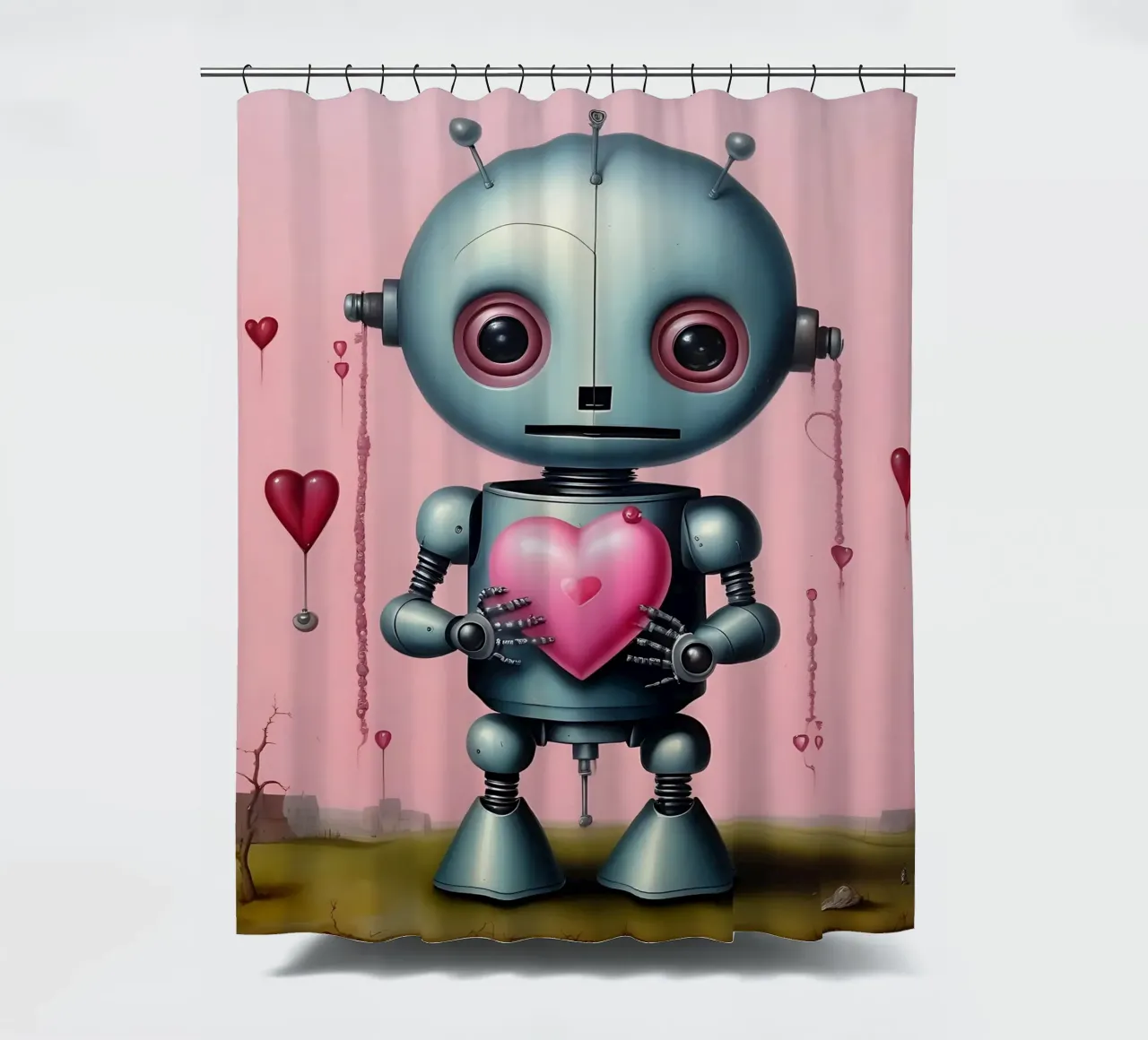 Robot con un cuore_15 tenda da doccia da Pink- und LoveArt by LK