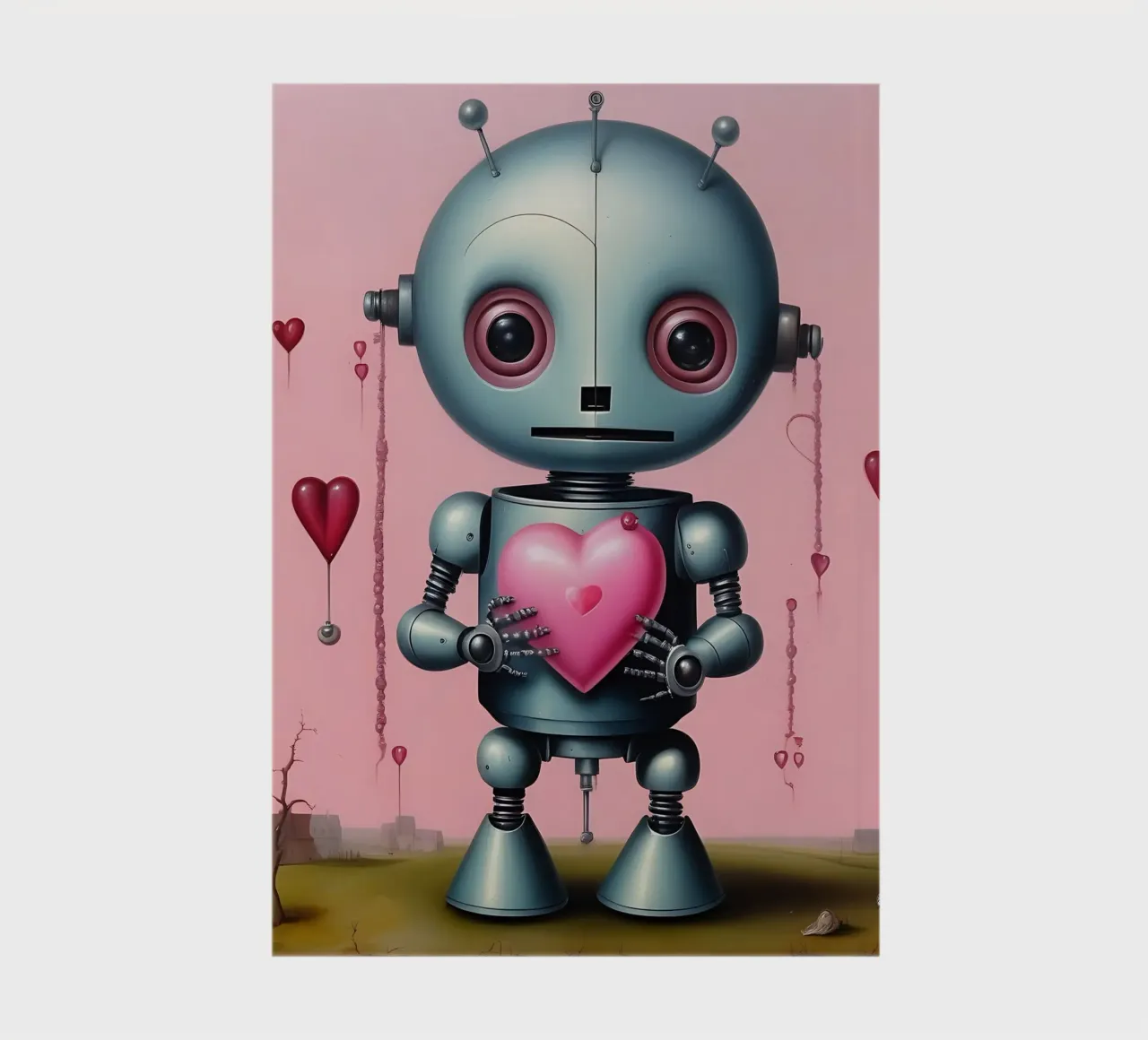 Robot con un cuore_15 diario da Pink- und LoveArt by LK