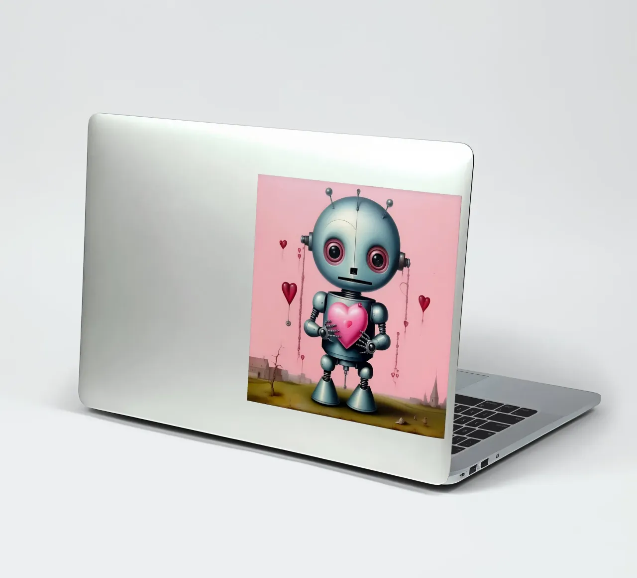 Robot con un cuore_15 adesivo da Pink- und LoveArt by LK