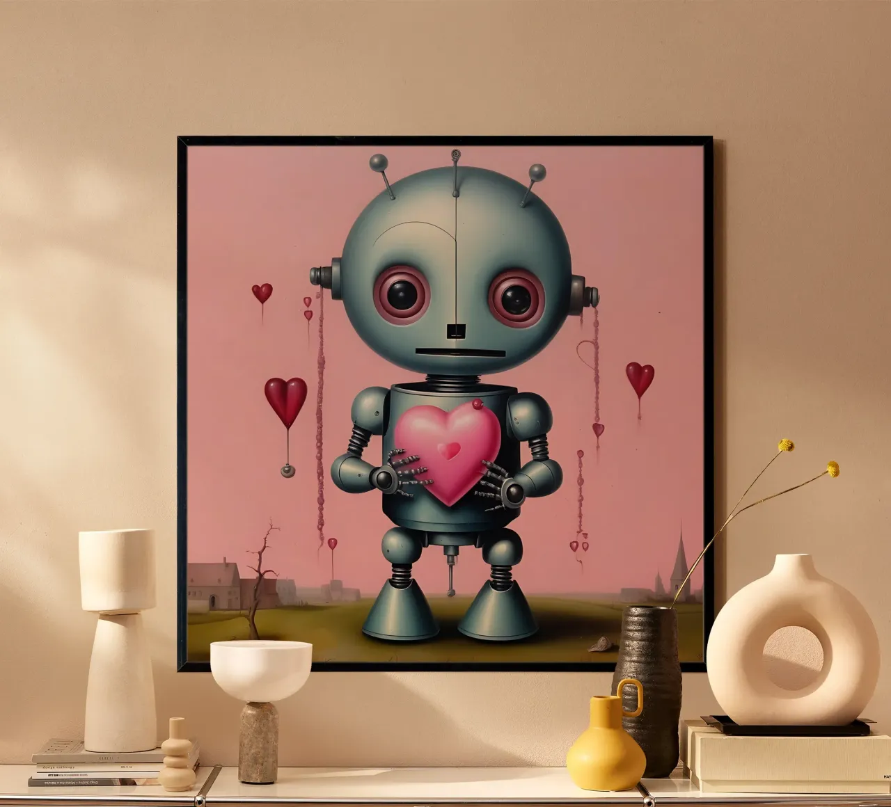 Robot con un cuore_15 carta hahnemühle da Pink- und LoveArt by LK
