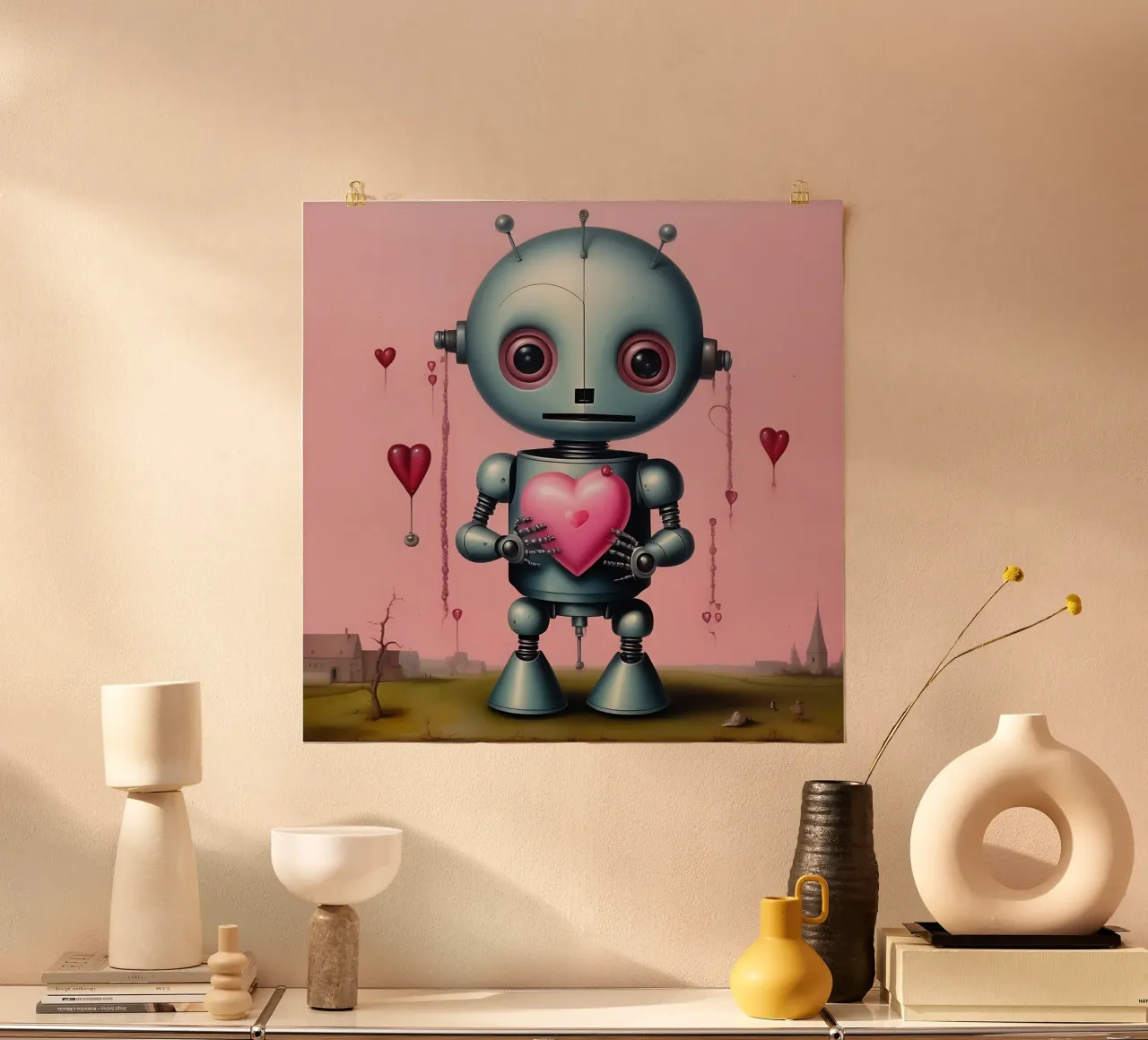 Robot con un cuore_15 carta hahnemühle da Pink- und LoveArt by LK
