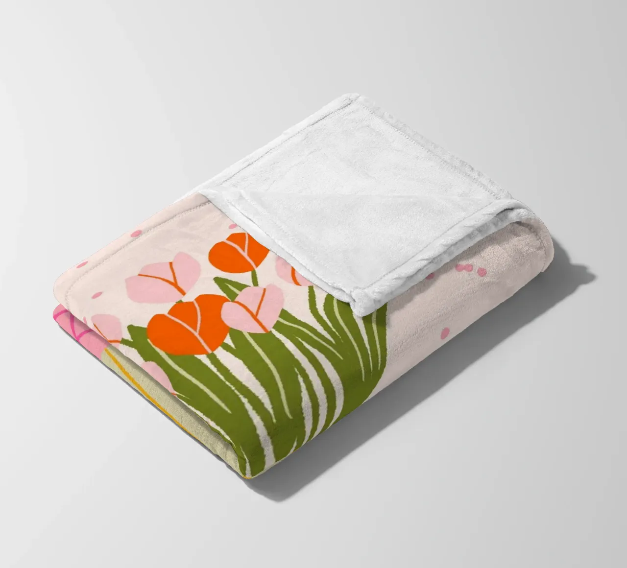 Tulipani in vaso - rosa e arancione coperta in pile da Wackapacka