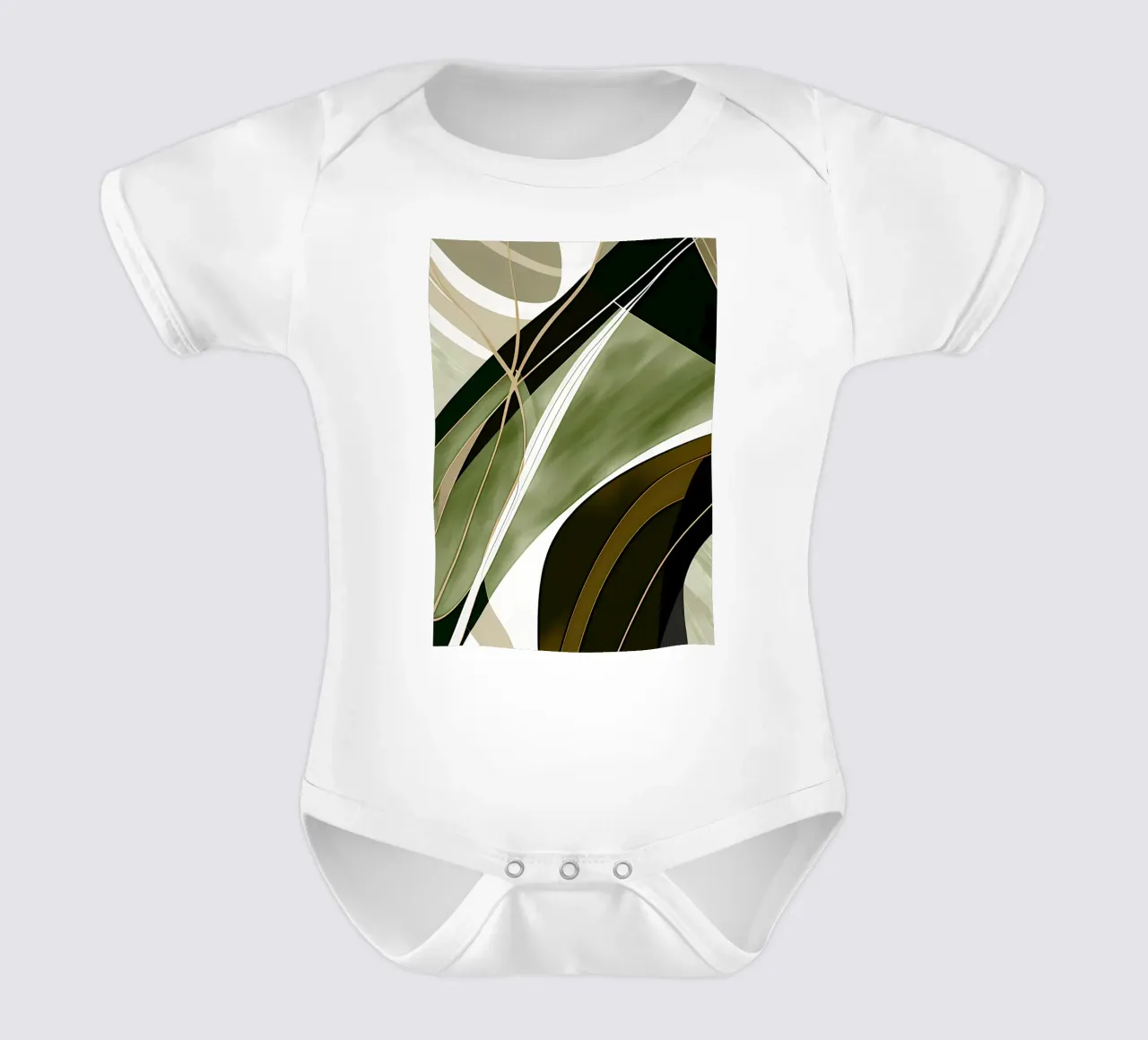 Goud en groen abstract babyrompertje korte mouwen van Aiden Garcia