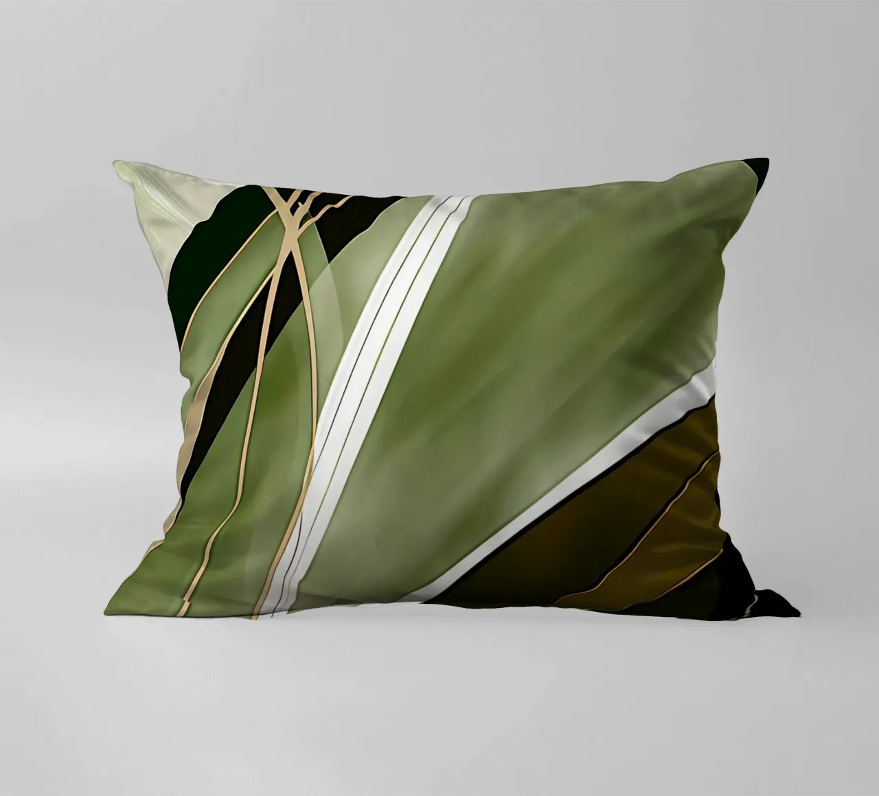 Oro e verde astratto cuscino da Aiden Garcia