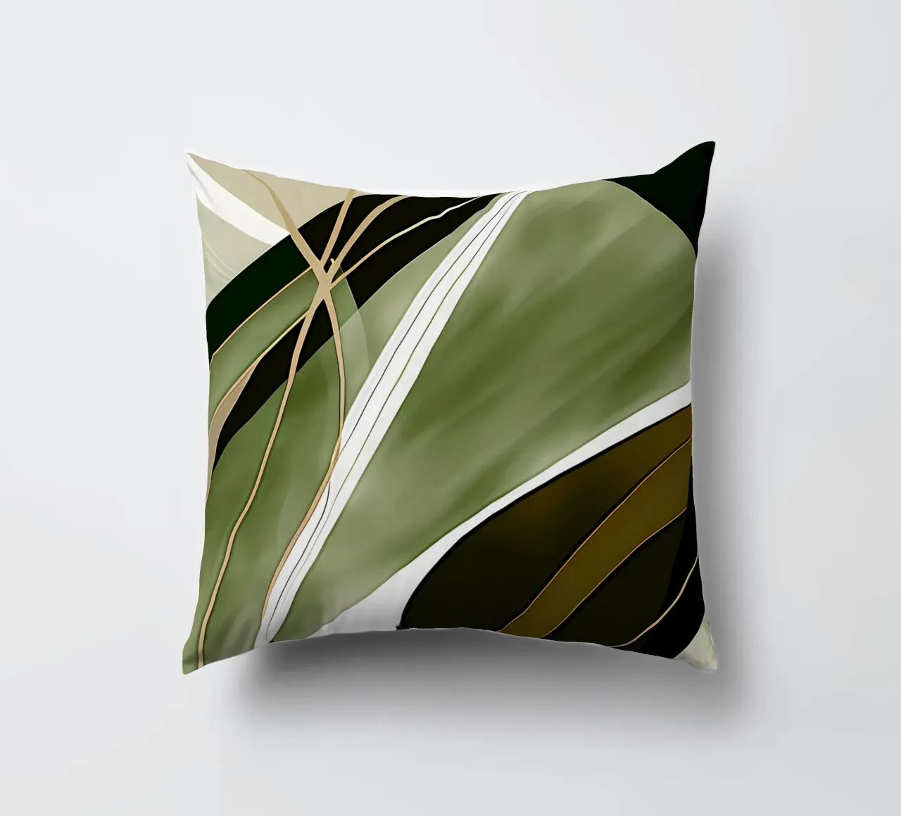 Oro e verde astratto cuscino da Aiden Garcia