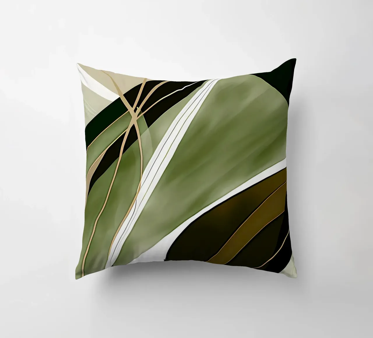 Oro e verde astratto cuscino da Aiden Garcia