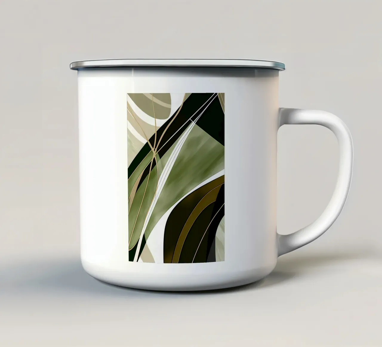 Oro e verde astratto tazza in smalto da Aiden Garcia