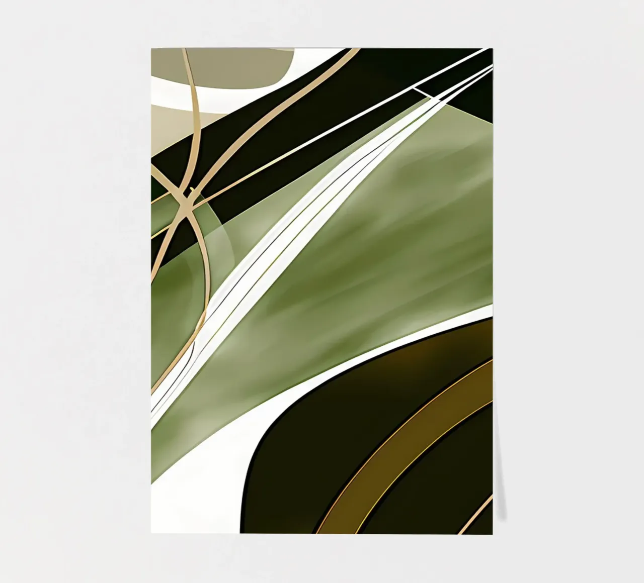 Gold und Grün Abstrakt Stickerbogen von Aiden Garcia