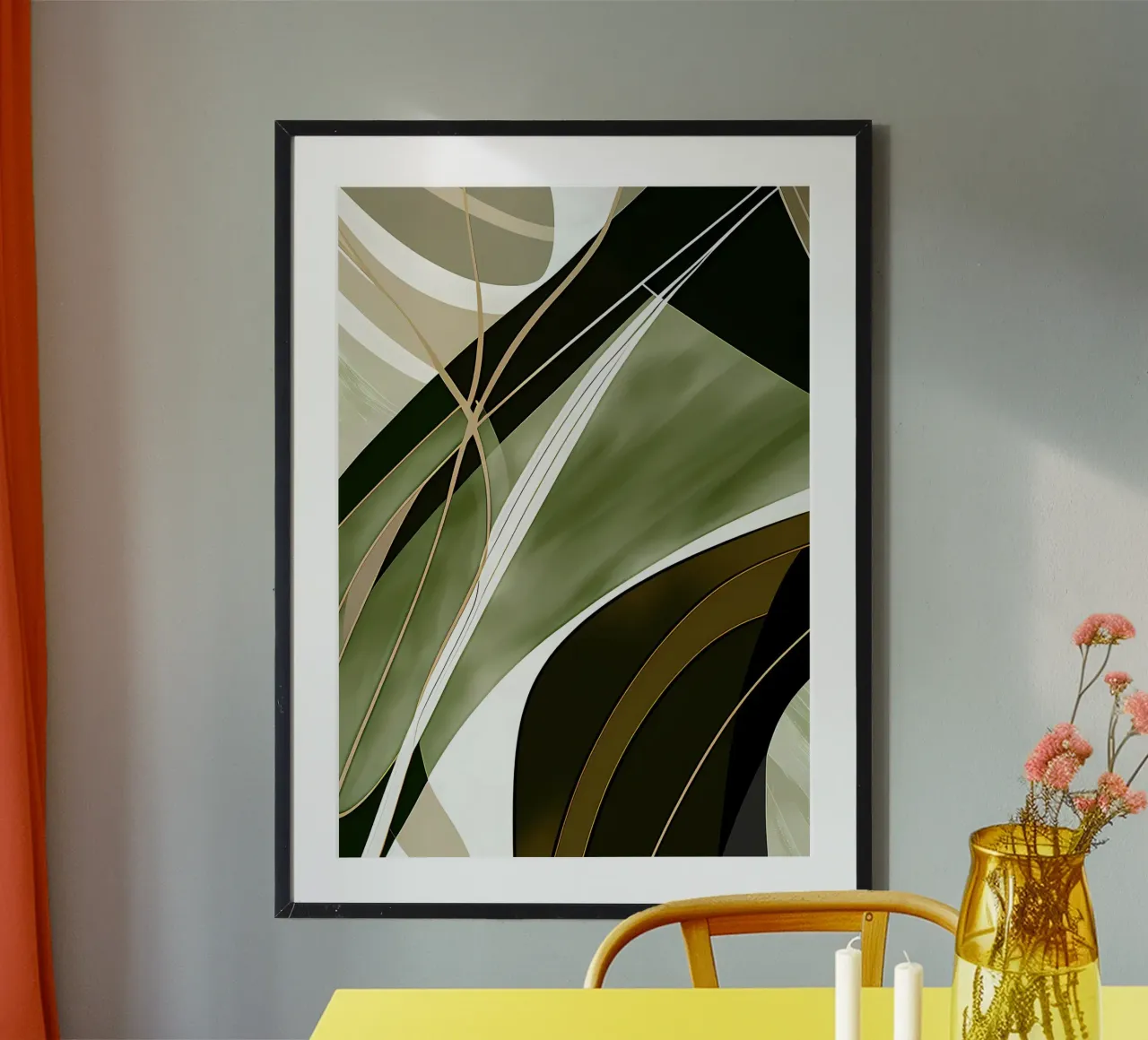 Gold And Green Abstract hahnemühle by Aiden Garcia