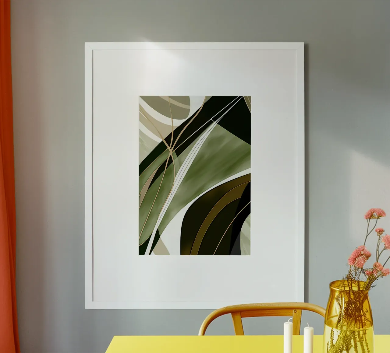 Gold And Green Abstract hahnemühle by Aiden Garcia