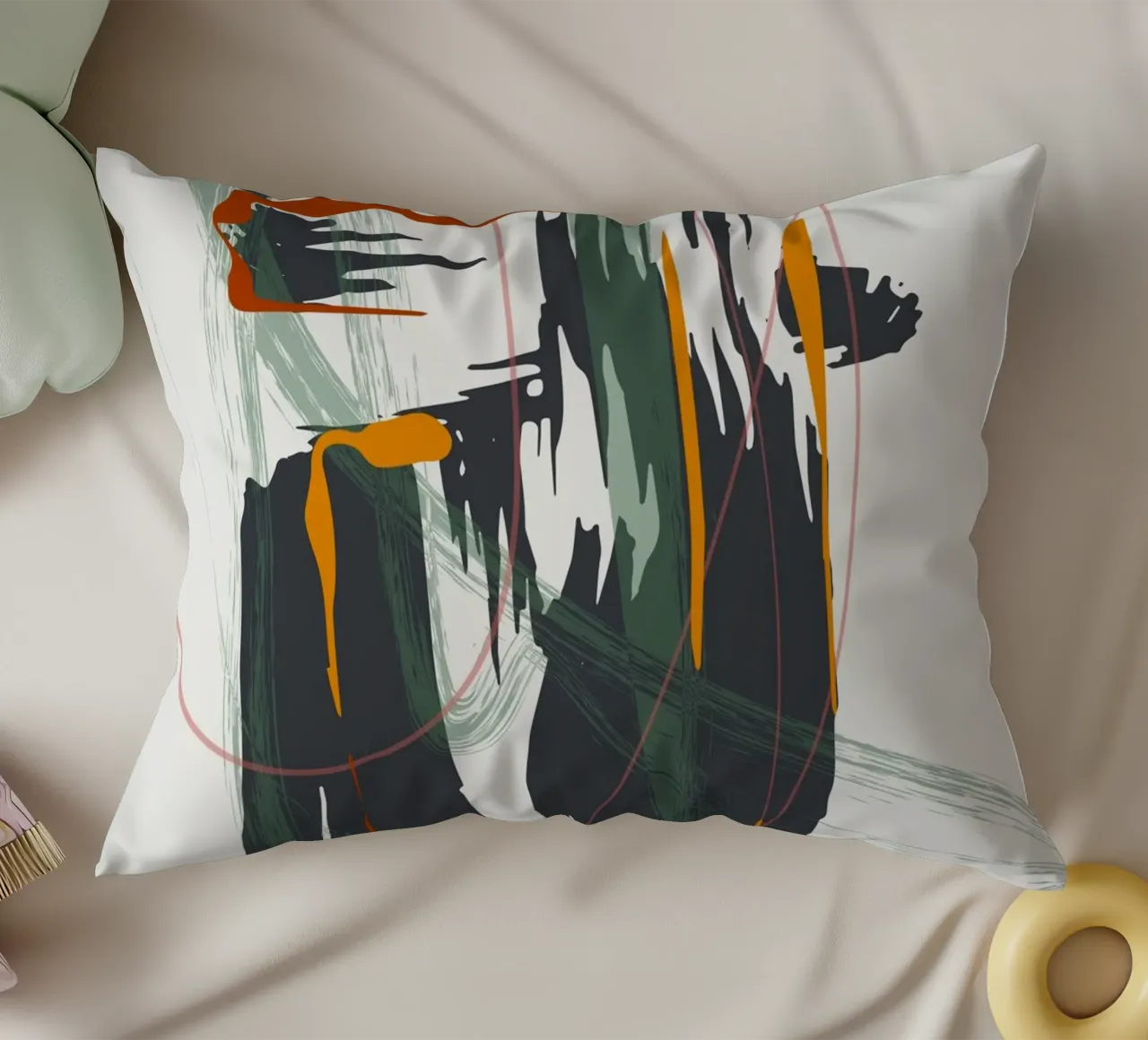 Bold sweeping brushstrokes cuscino da edsonramosart