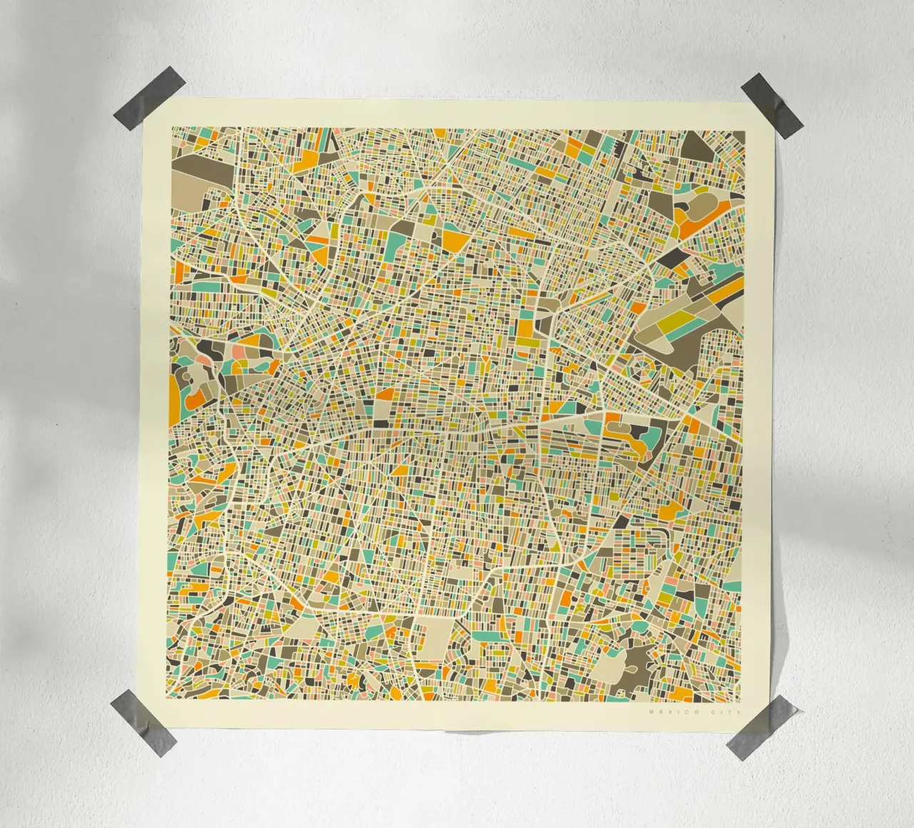 Mexico City Map poster da Jazzberry Blue