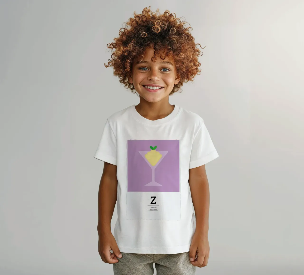 „The Food Alphabet“ - Z like Zabaione kids t-shirt by BLAEK Design Studio