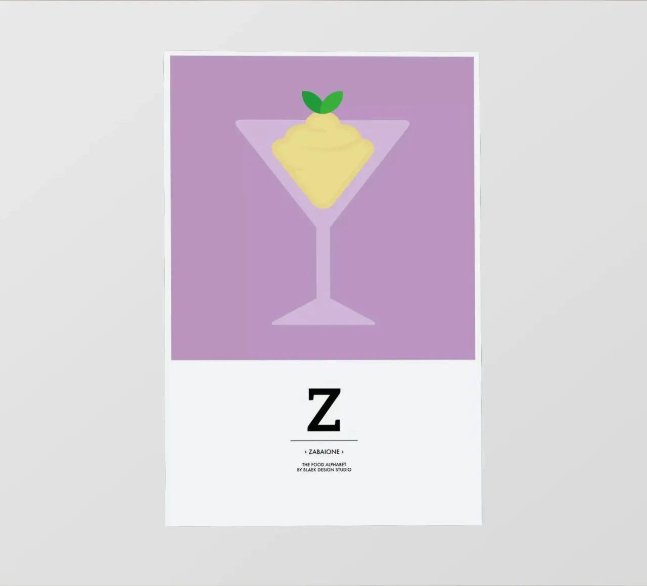„The Food Alphabet“ - Z like Zabaione telo in pvc da BLAEK Design Studio