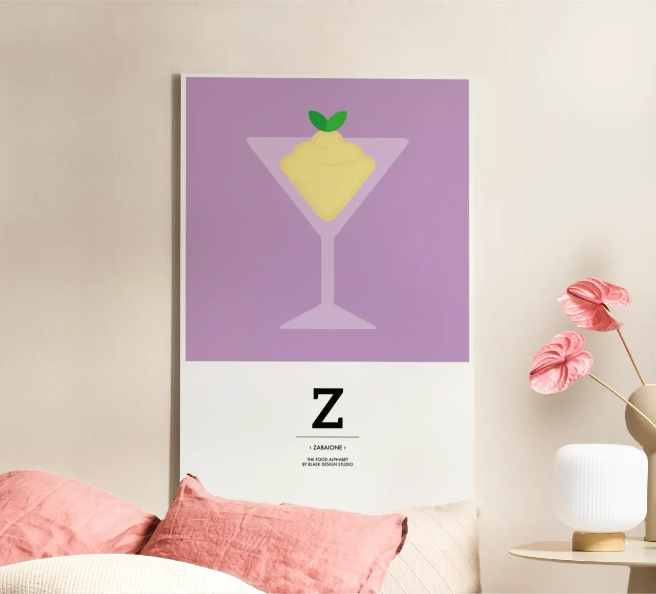 „The Food Alphabet“ - Z like Zabaione tela con Cornice a cassetta da BLAEK Design Studio