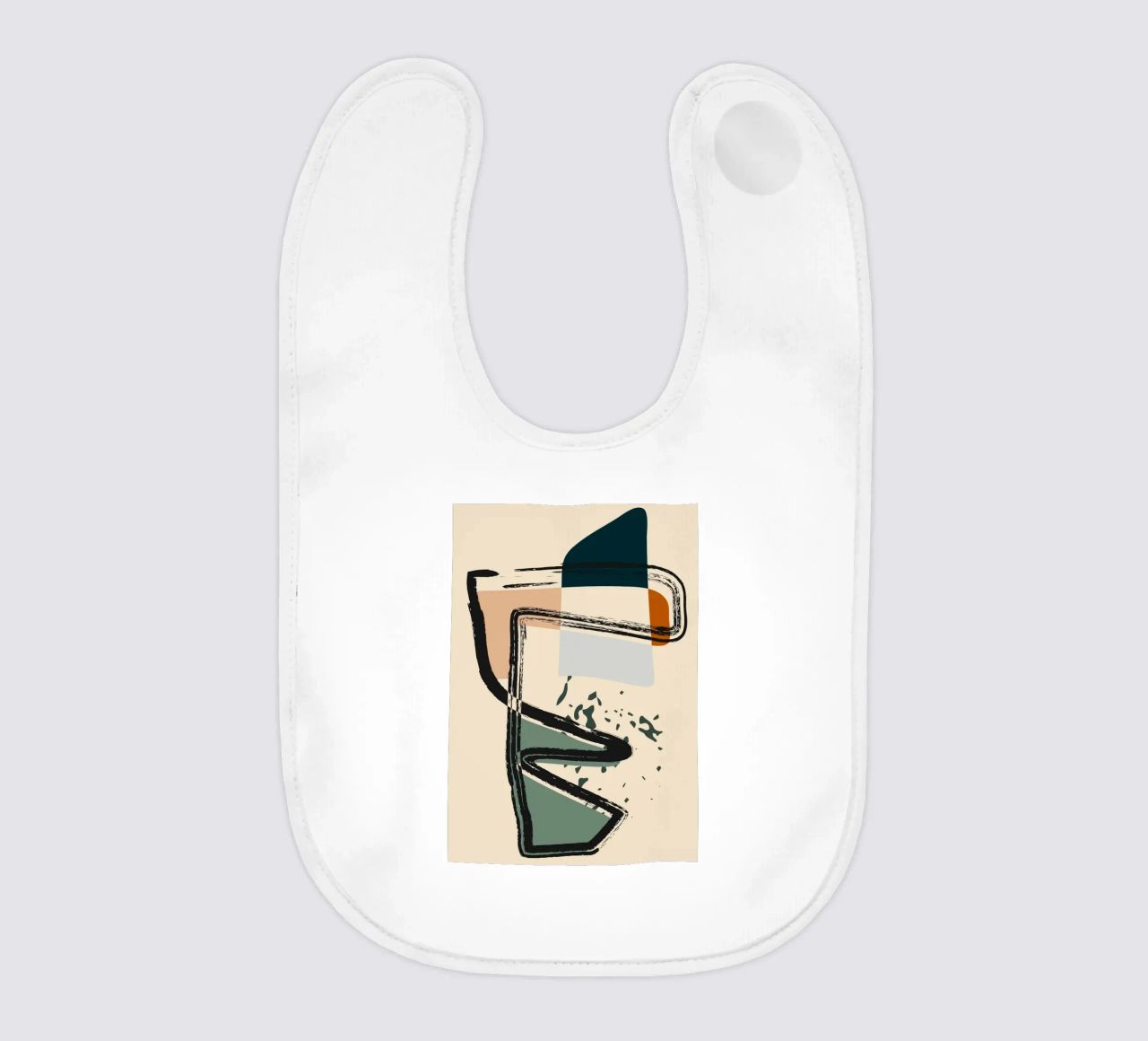 Abstract shapes and bold lines baby bib by LisaArtes