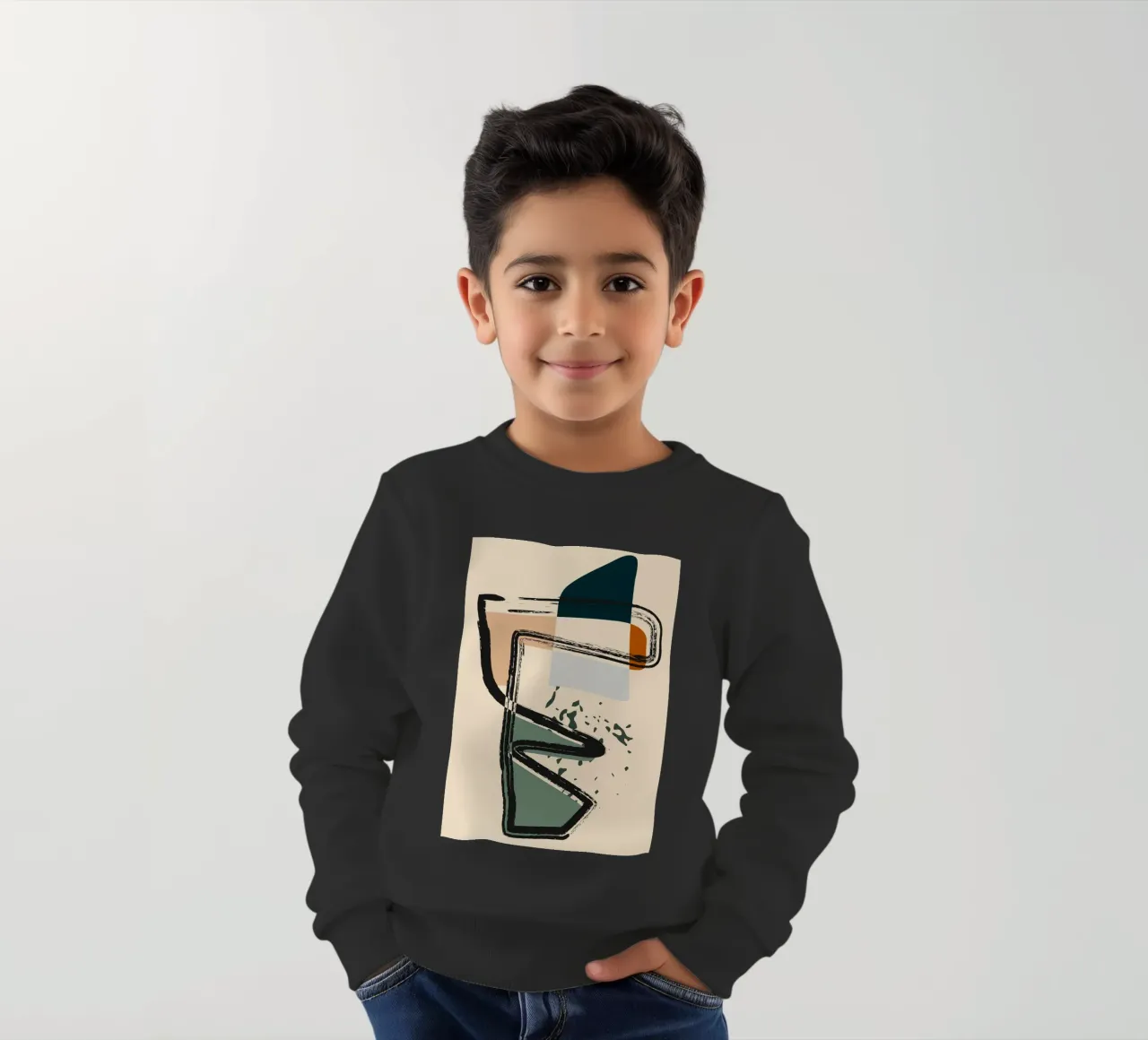 Abstract shapes and bold lines felpa bambino da LisaArtes