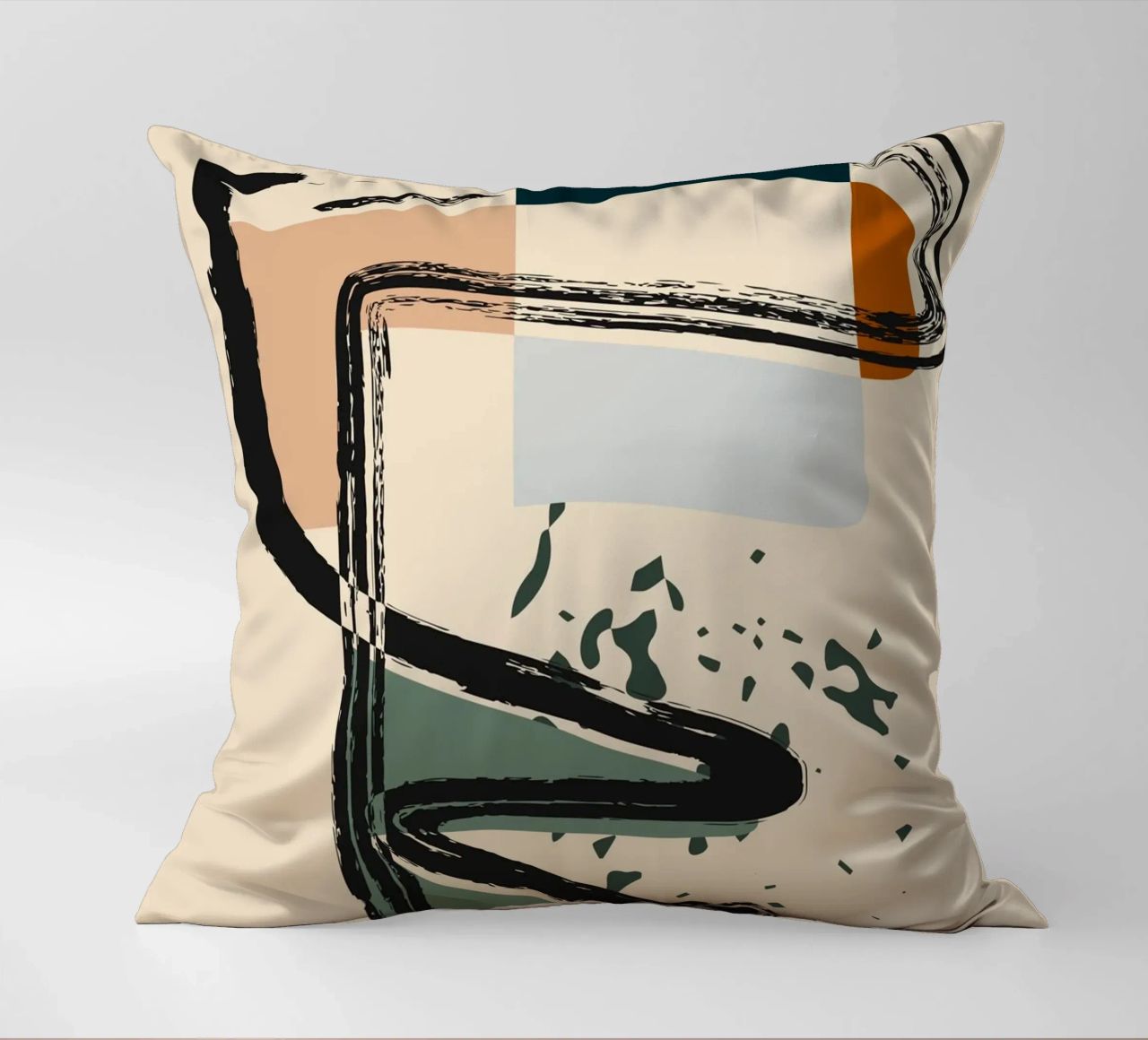 Abstract shapes and bold lines decorative cushion by LisaArtes