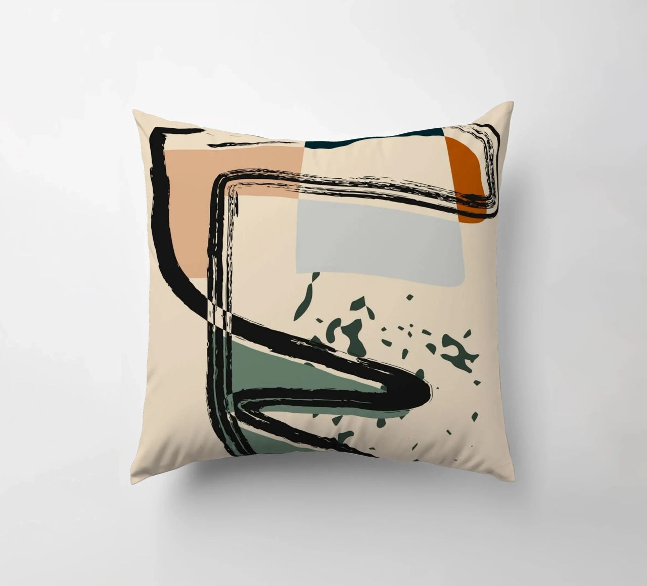 Abstract shapes and bold lines decorative cushion by LisaArtes