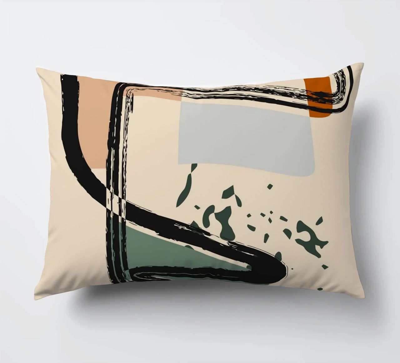 Abstract shapes and bold lines decorative cushion by LisaArtes