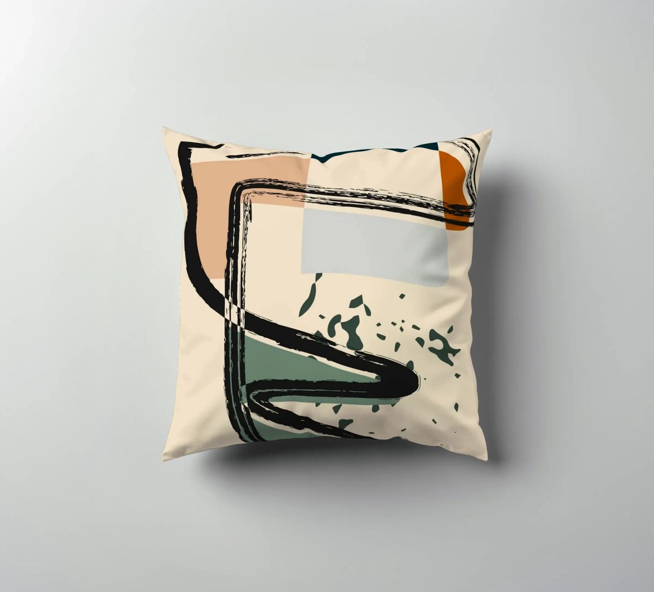 Abstract shapes and bold lines decorative cushion by LisaArtes