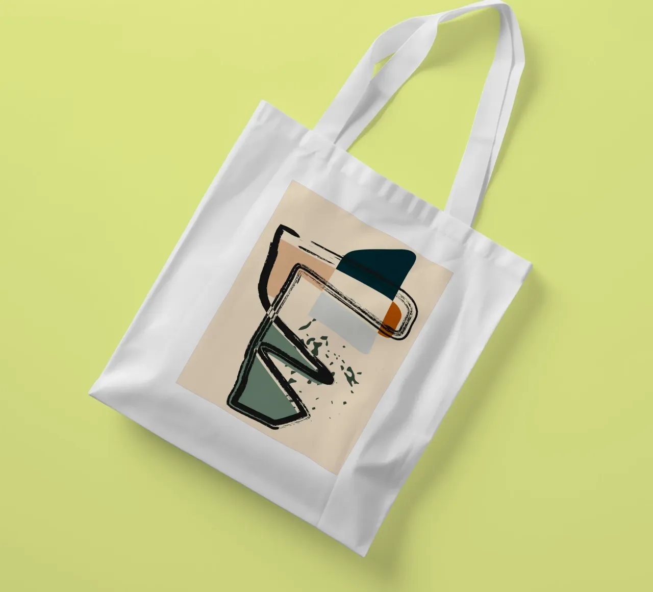 Abstract shapes and bold lines borsa in juta da LisaArtes