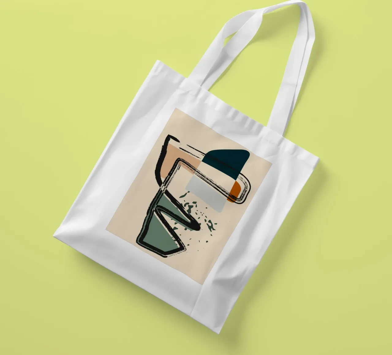 Abstract shapes and bold lines borsa in juta da LisaArtes