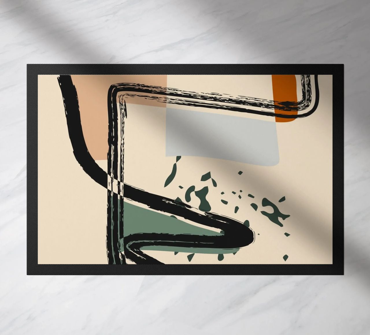 Abstract shapes and bold lines doormat by LisaArtes
