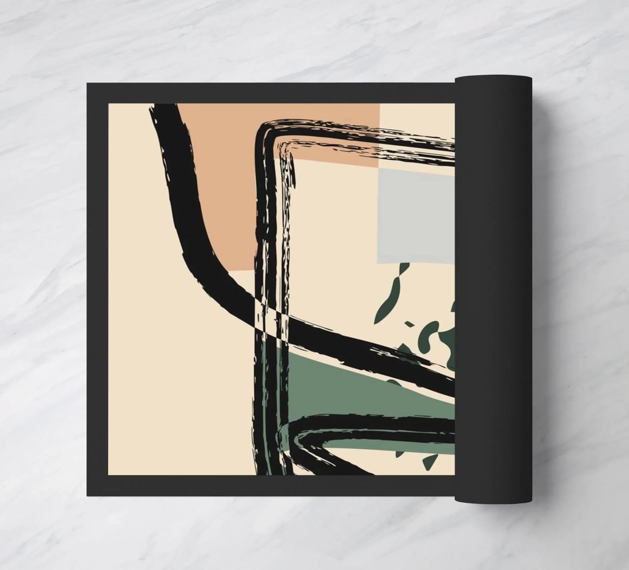 Abstract shapes and bold lines doormat by LisaArtes