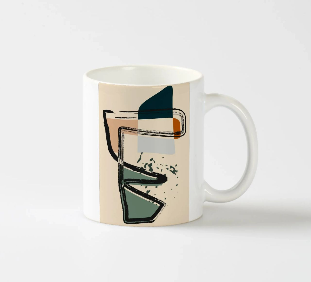 Abstract shapes and bold lines ceramic mug by LisaArtes