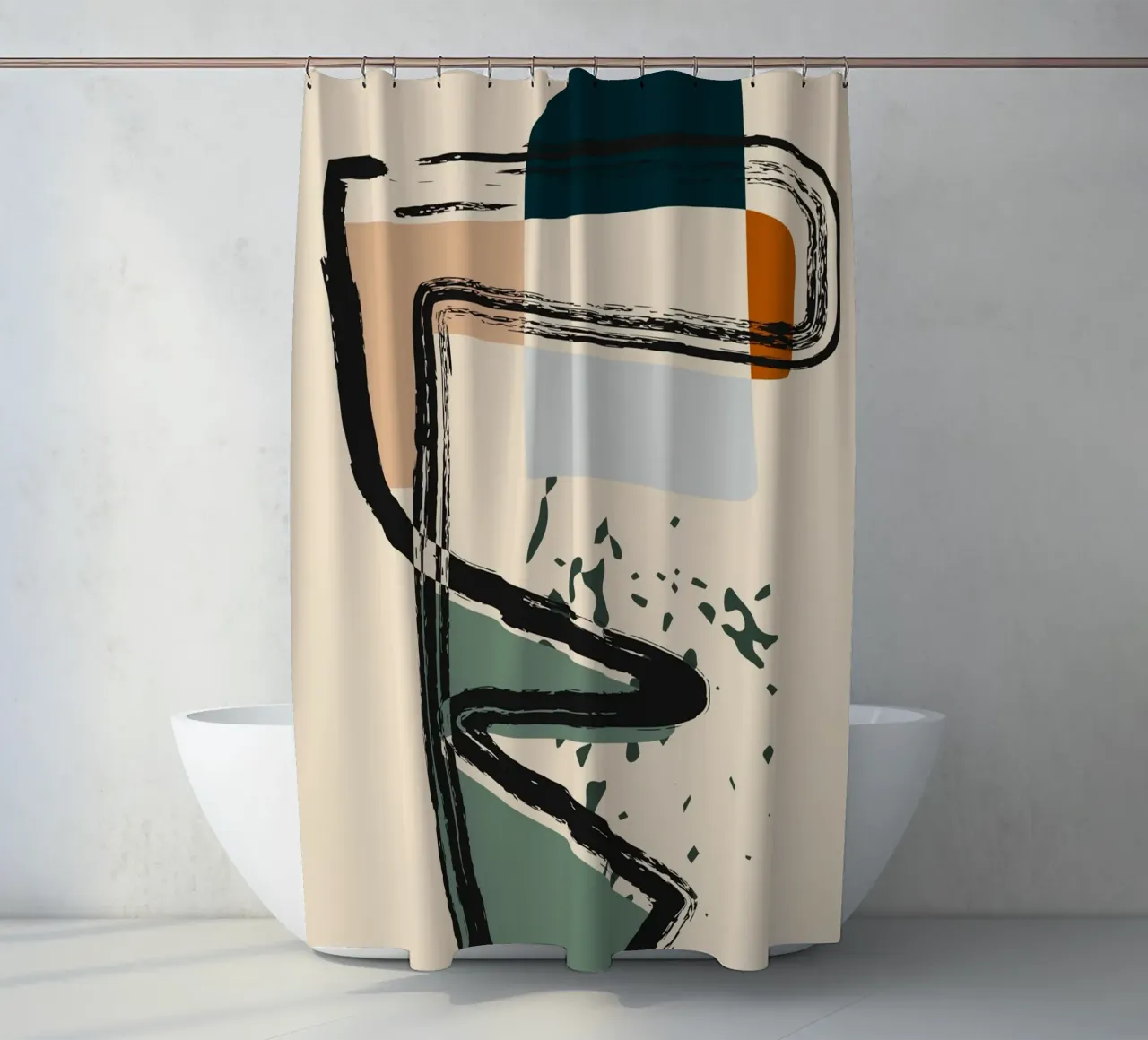 Abstract shapes and bold lines tenda da doccia da LisaArtes