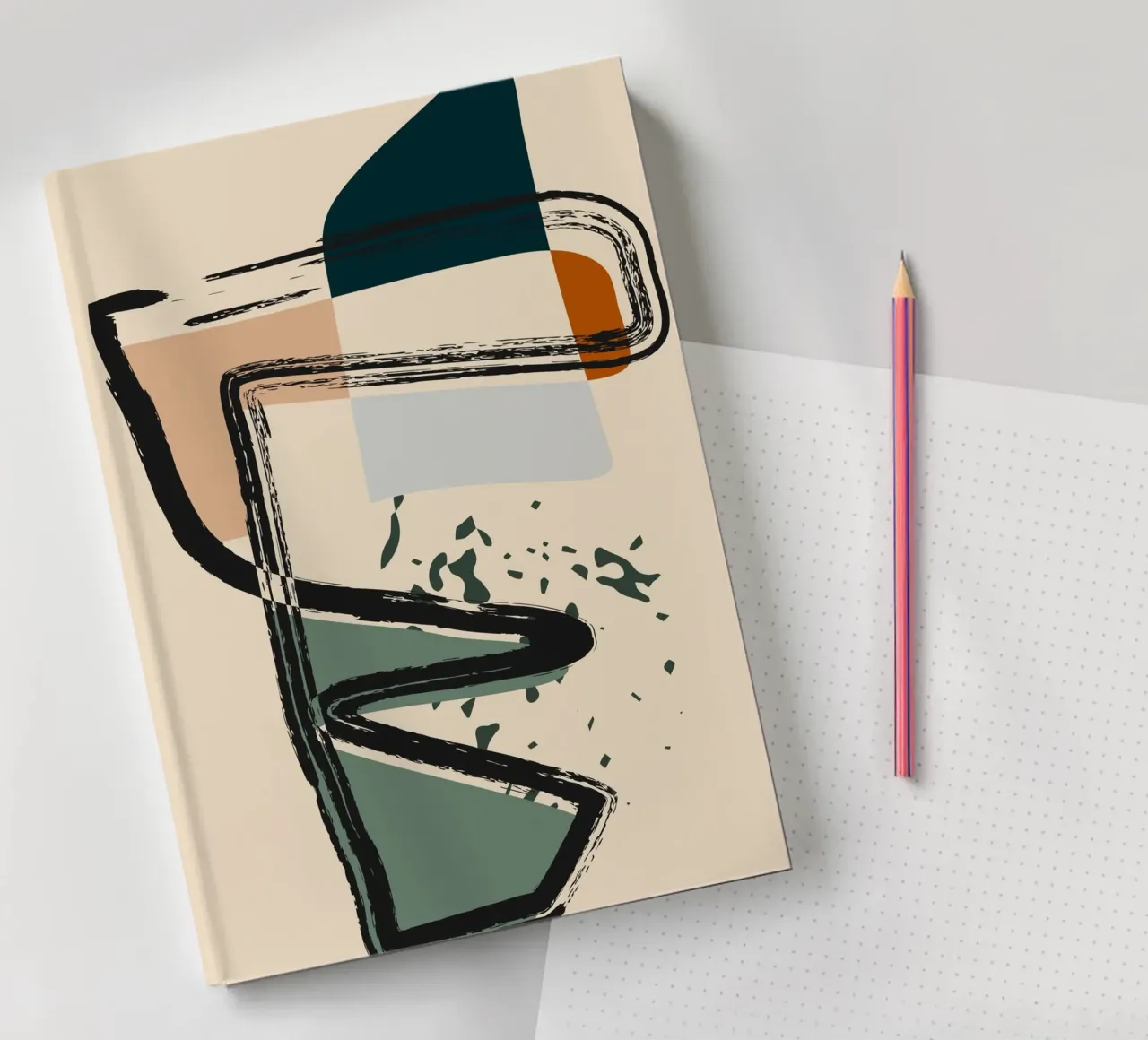 Abstract shapes and bold lines notebook by LisaArtes