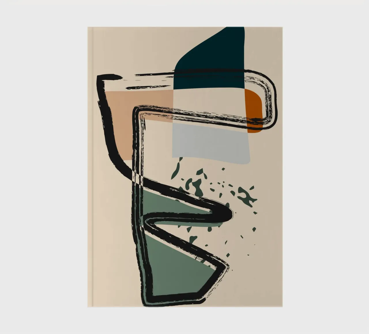 Abstract shapes and bold lines notebook by LisaArtes