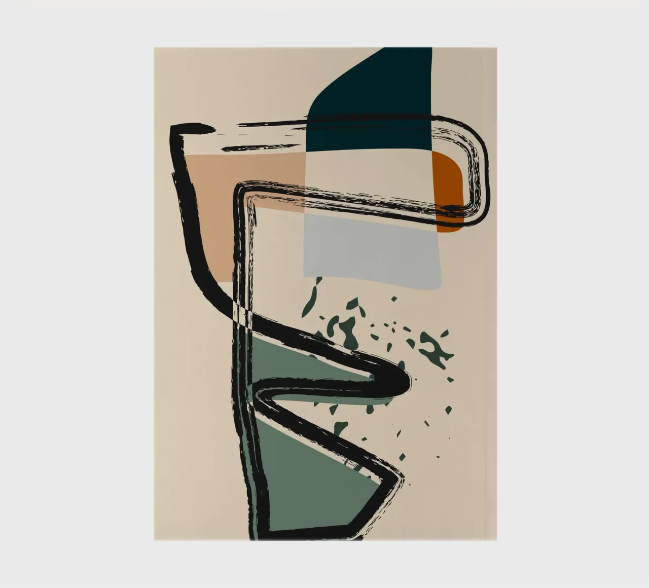 Abstract shapes and bold lines notebook by LisaArtes