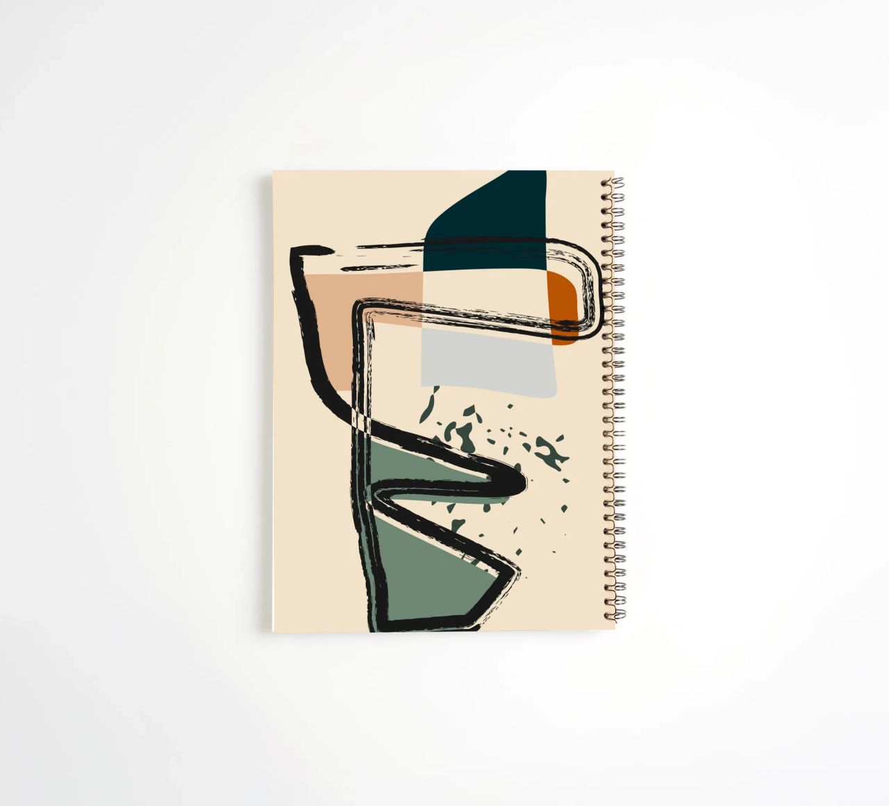 Abstract shapes and bold lines spiral notebook by LisaArtes