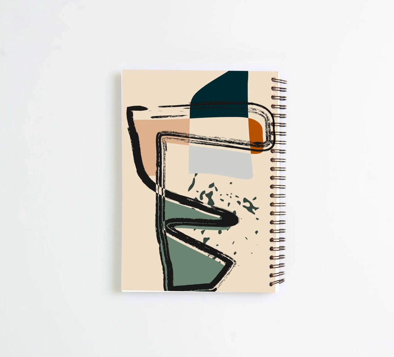 Abstract shapes and bold lines spiral notebook by LisaArtes
