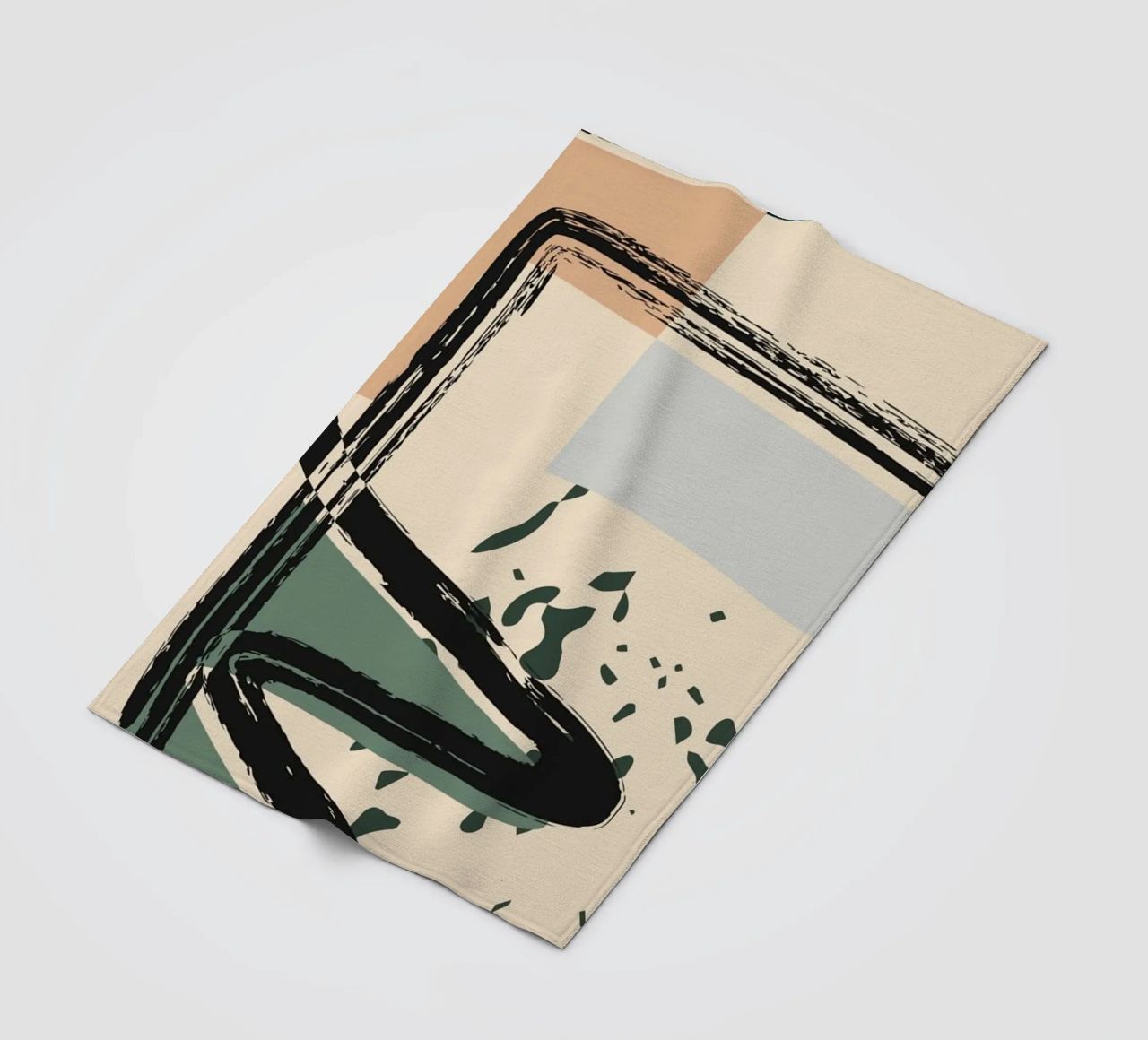 Abstract shapes and bold lines fleece blanket by LisaArtes
