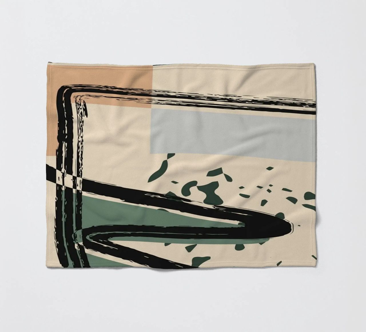 Abstract shapes and bold lines fleece blanket by LisaArtes