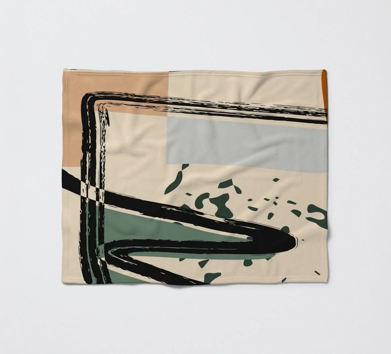 Abstract shapes and bold lines fleece blanket by LisaArtes