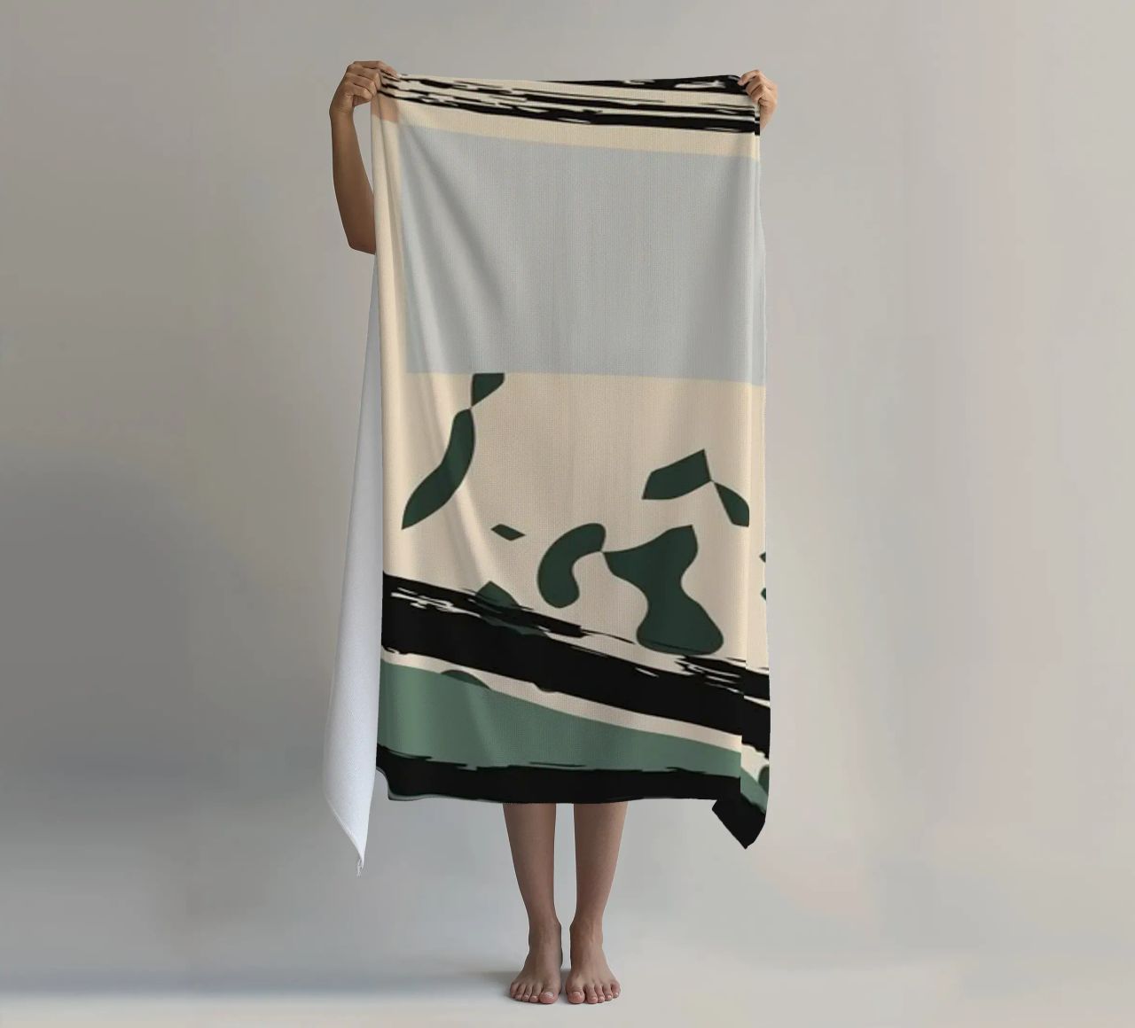 Abstract shapes and bold lines beach towel by LisaArtes