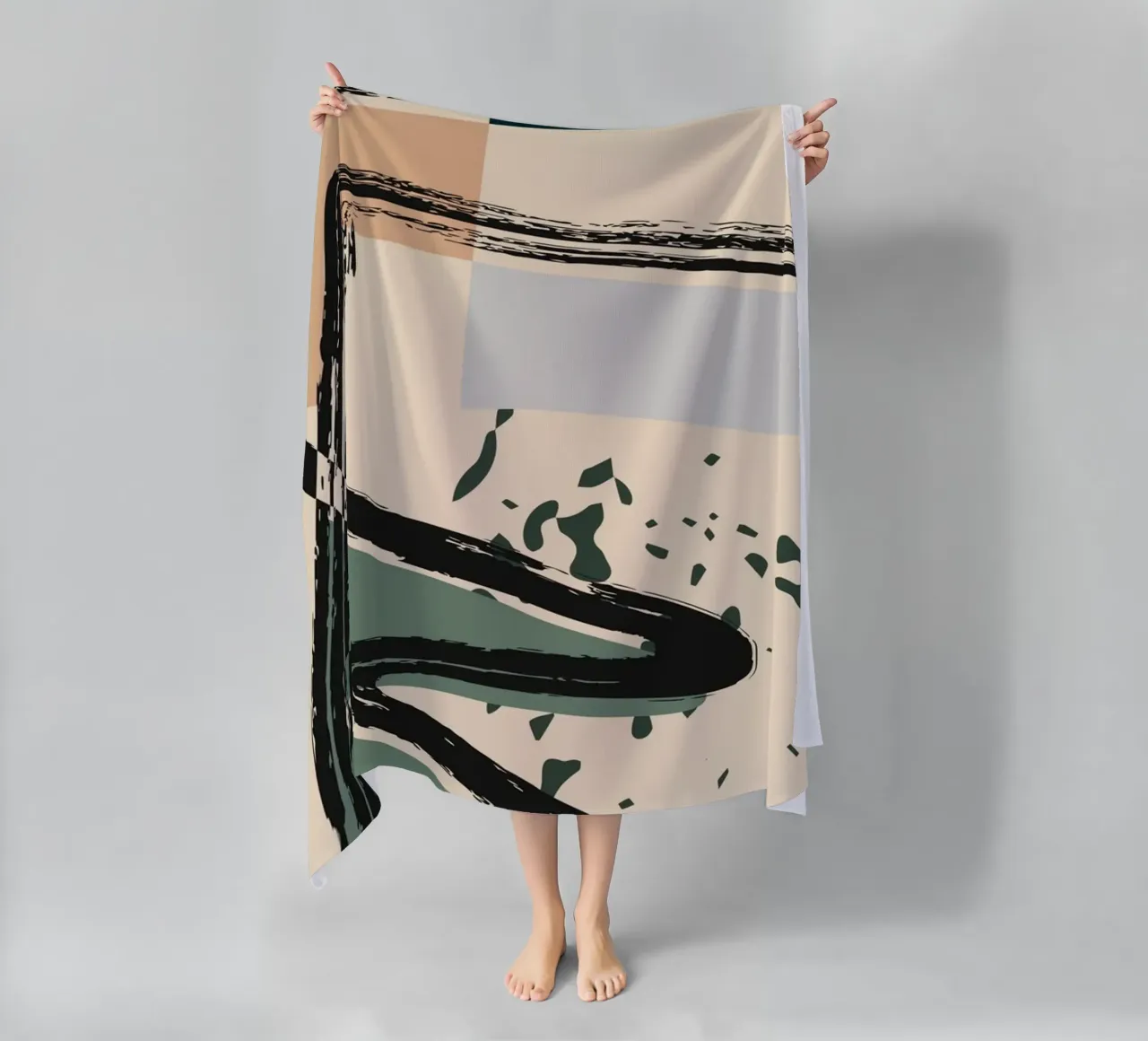 Abstract shapes and bold lines Strandtuch von LisaArtes