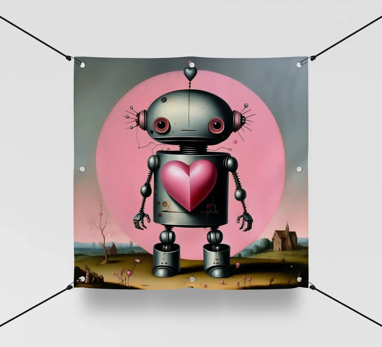 Robots con corazón_16 lonas publicitarias de Pink- und LoveArt by LK