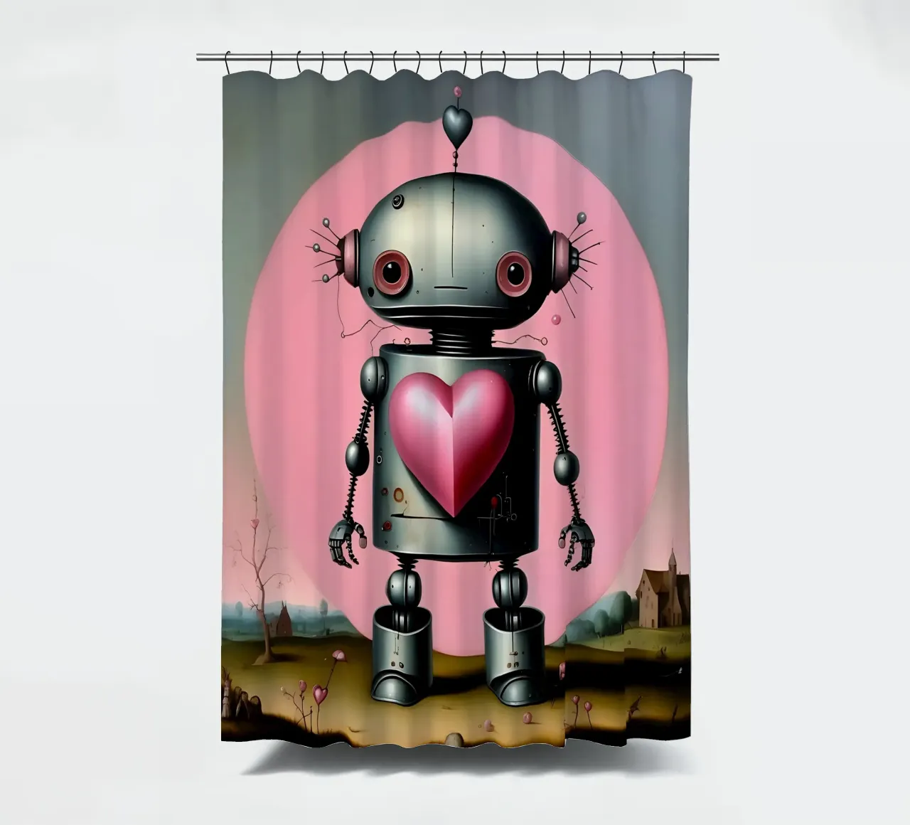 Robot con un cuore_16 tenda da doccia da Pink- und LoveArt by LK