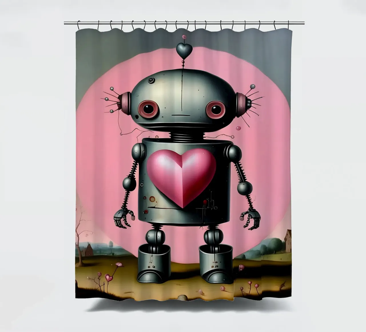 Robot con un cuore_16 tenda da doccia da Pink- und LoveArt by LK