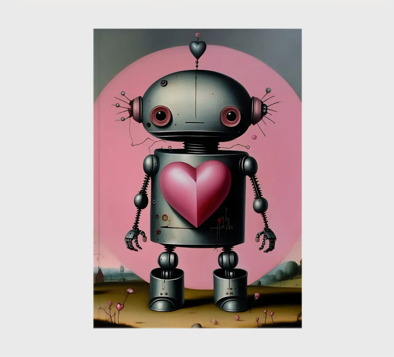 Robot avec un cœur_16 carnet de notes de Pink- und LoveArt by LK