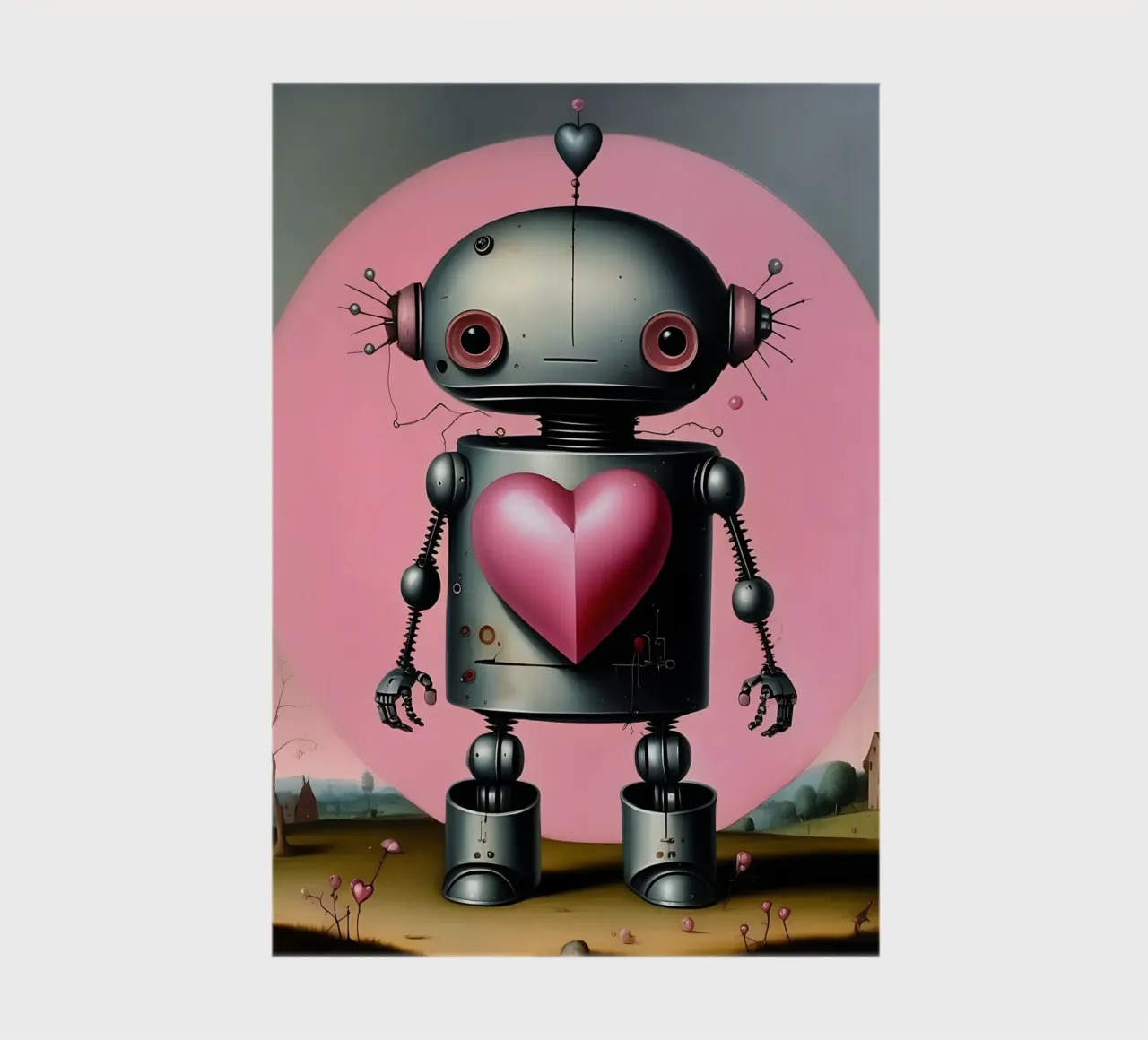 Roboter mit Herz_16 Notizbuch von Pink- und LoveArt by LK
